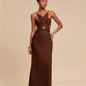 Cutout Brown Maxi Dress